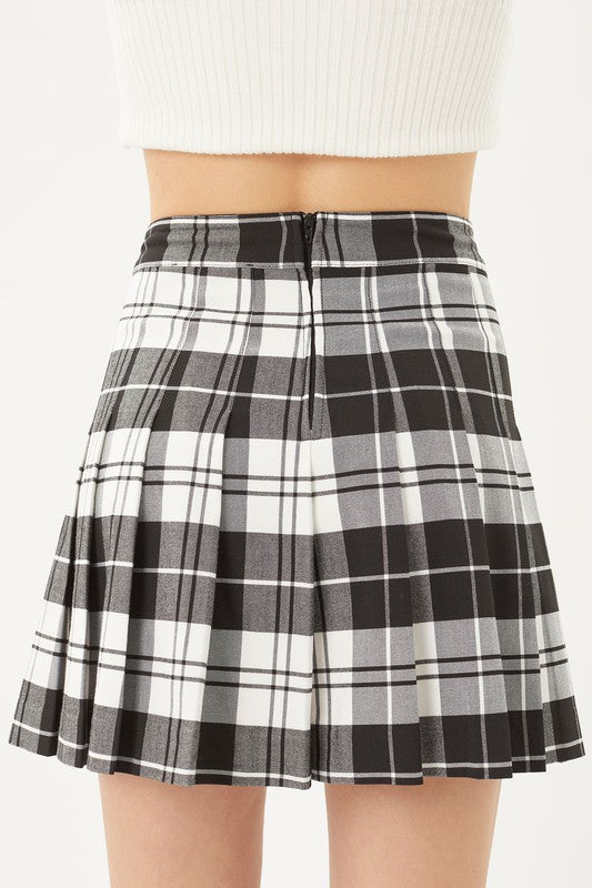 Ariana Checkered Pleated Skirt