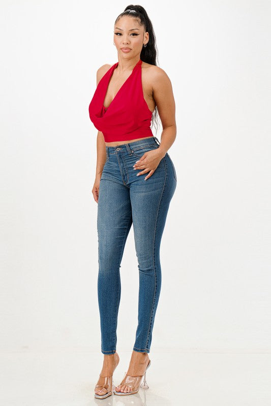 Eva halter top (Red or Black)