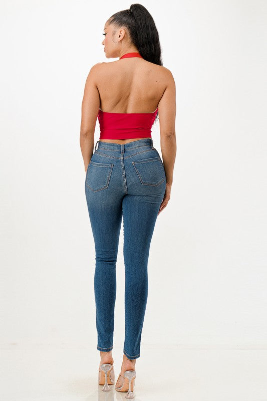 Eva halter top (Red or Black)