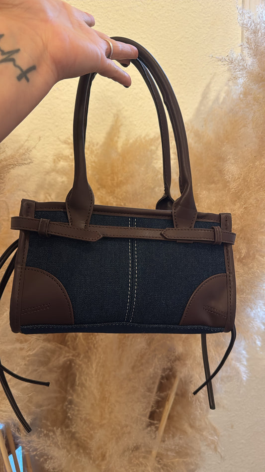 Dark denim tote