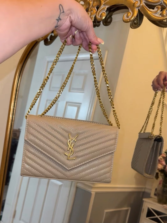 Luxe Bag YS- Tan & Gold