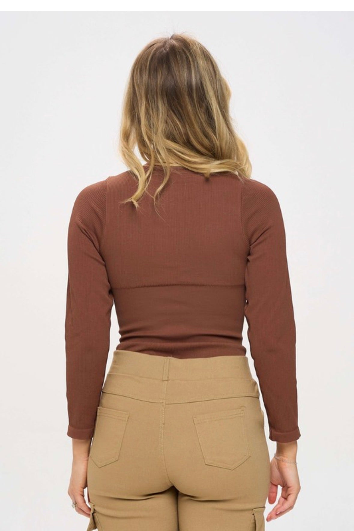 Ribbed shape wear longslaeve bodysuit