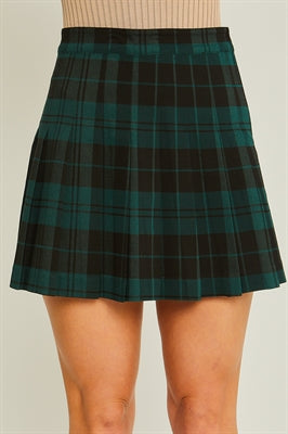 Ariana Checkered Pleated Skirt
