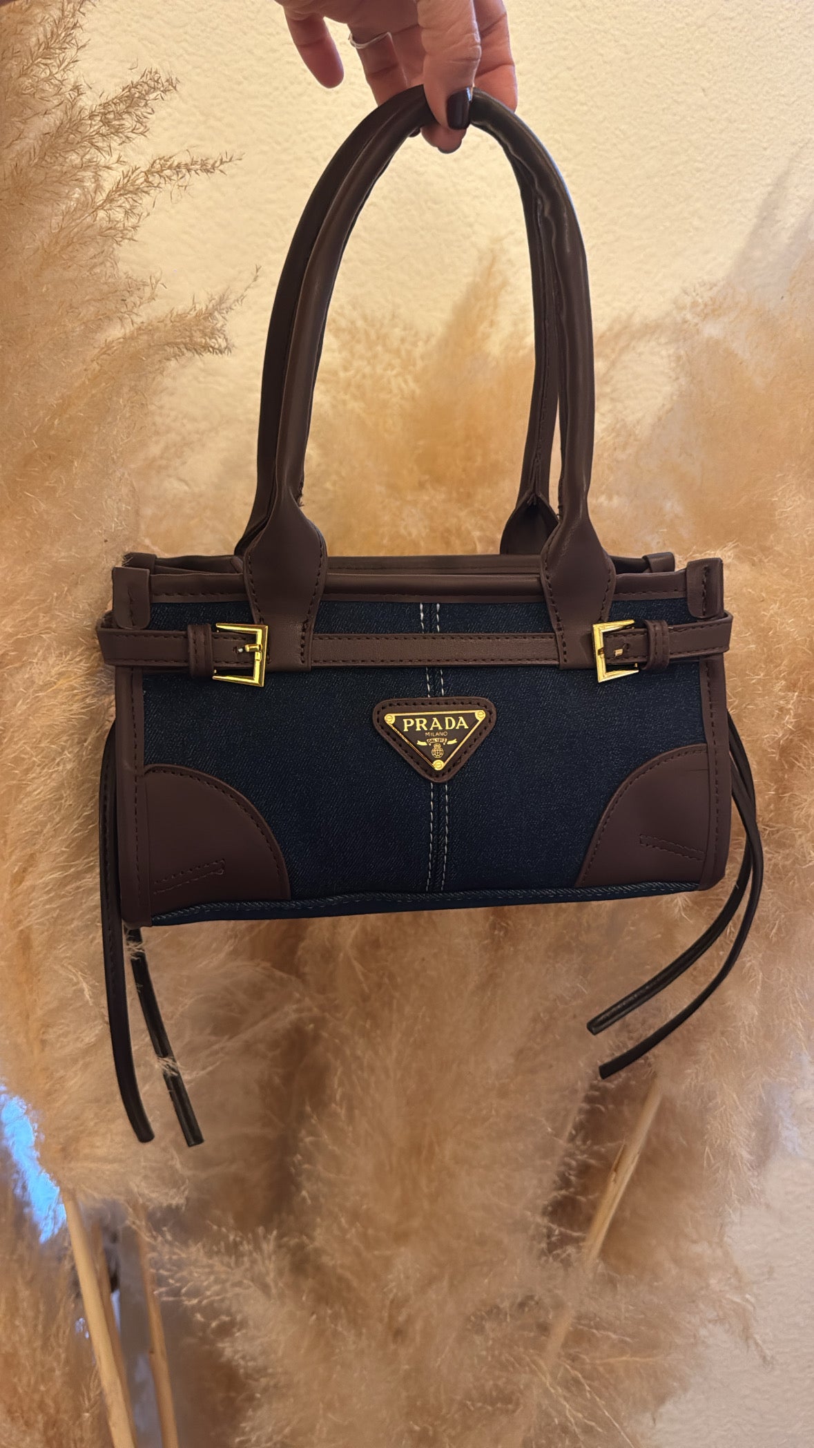 Dark denim tote