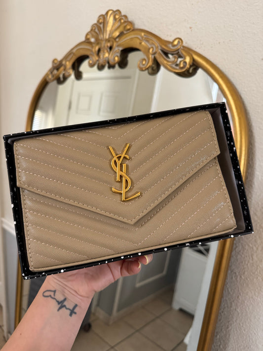 Luxe Bag YS- Tan & Gold