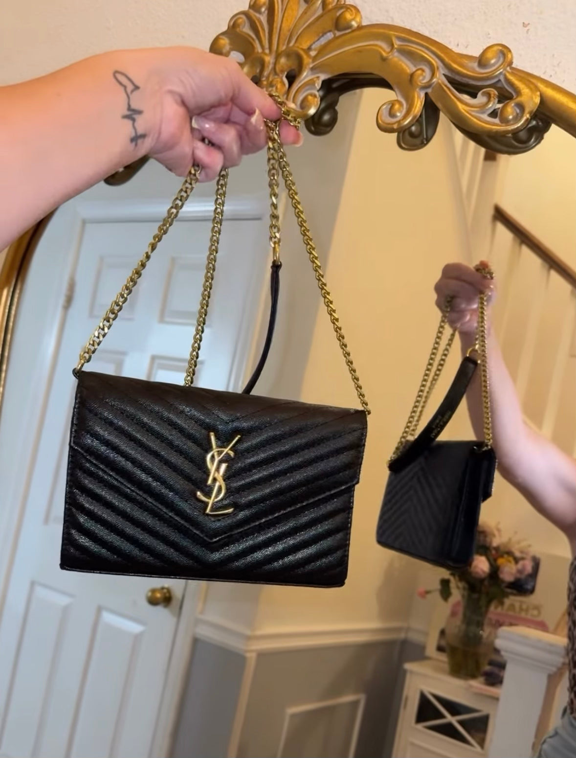 Luxe YS bag- Blk & Gold